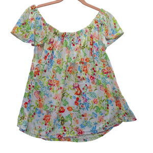 Vanilla Star Womens Top Multi-Color Size Large 100% Rayon Pullover Stretch